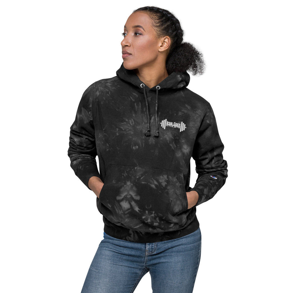 Embroidered Iron Core Unisex Champion tie-dye hoodie