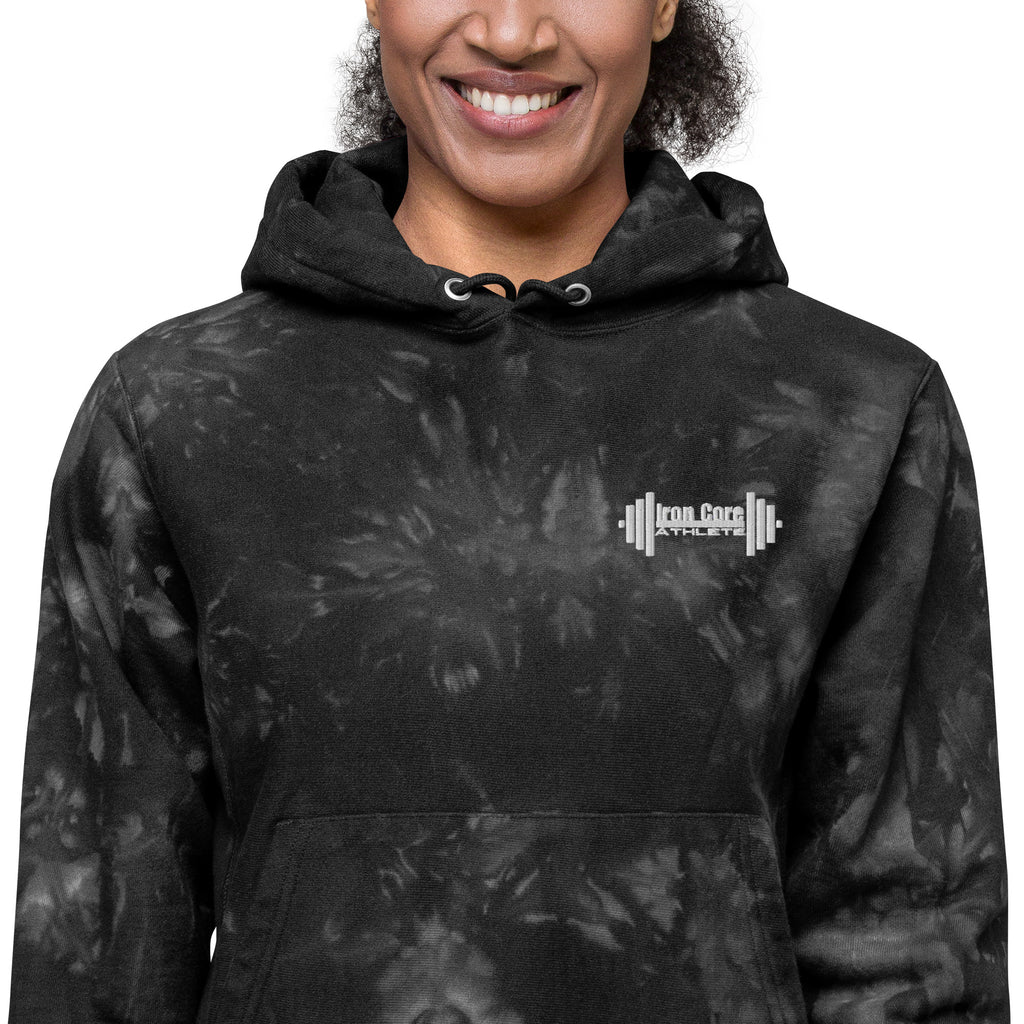 Embroidered Iron Core Unisex Champion tie-dye hoodie